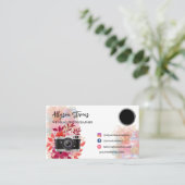 Carte De Visite Floral or rose photo logo photo code qr (Debout devant)