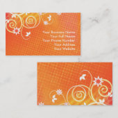Carte De Visite Floral orange (Devant / Derrière)
