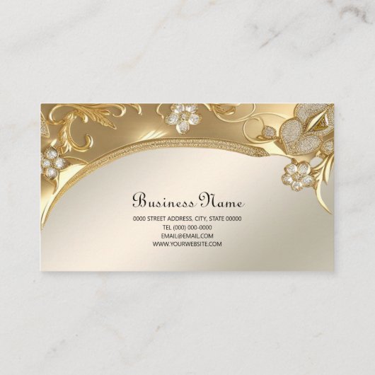 Carte de visite Floral Orné Or (Dos)
