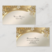Carte de visite Floral Orné Or (Devant / Derrière)