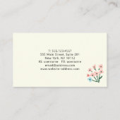 Carte De Visite Floral Pastel Pink Blue Flowers Pattern (Dos)