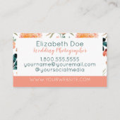 Carte de visite floral Peachy & Green (Dos)