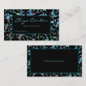 Carte de visite Floral Pearl Turquoise (Devant / Derrière)