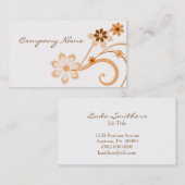 Carte de visite Floral, Pêche (Devant / Derrière)