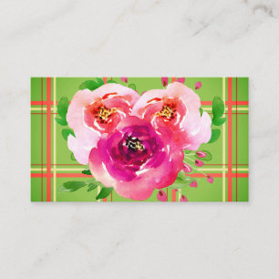 Carte De Visite Floral & Plaid