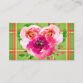 Carte De Visite Floral & Plaid
