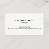 Carte De Visite Floral pourpre (Dos)