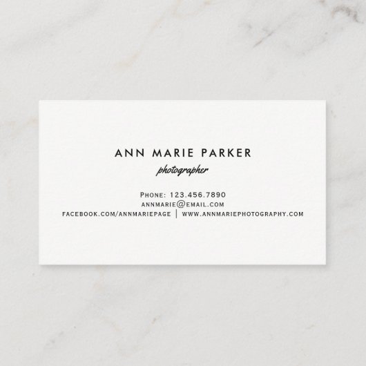 Carte De Visite Floral pourpre (Dos)