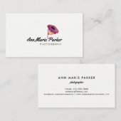 Carte De Visite Floral pourpre (Devant / Derrière)