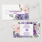 Carte De Visite Floral pourpre (Devant / Derrière)