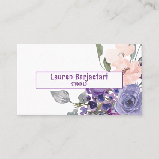 Carte De Visite Floral pourpre (Devant)