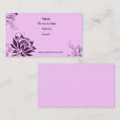 Carte De Visite Floral pourpre (Devant / Derrière)