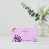 Carte De Visite Floral pourpre (Debout devant)