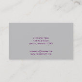 Carte de visite floral pourpre et argenté de (Dos)