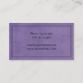 Carte de visite floral pourpre et noir (Dos)