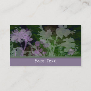 Carte de visite floral pourpre et vert