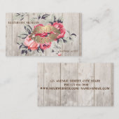 Carte De Visite Floral professionnel romantique, Lèvres, Texture b (Devant / Derrière)