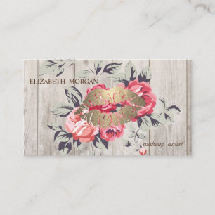 Carte De Visite Floral professionnel romantique, Lèvres, Texture b