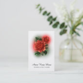 Carte De Visite *~* Floral Red ROSE Mariage Event Planner Code QR  (Debout devant)