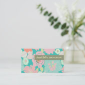 Carte de visite, floral rétro (Debout devant)