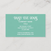 Carte de visite Floral Retro Boho (Dos)