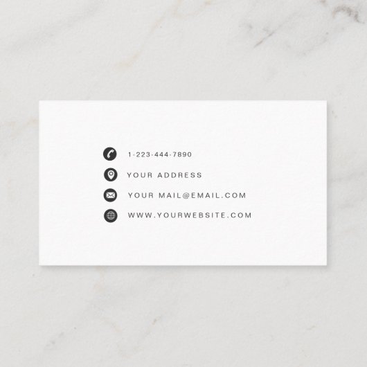 Carte de visite Floral Rose (Dos)