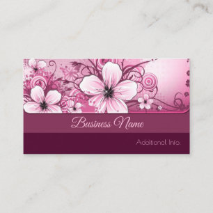 Carte de visite floral rose