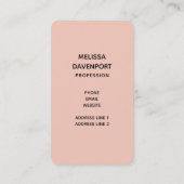 Carte De Visite Floral rose avec Diamond Tiara Princess Design (Dos)