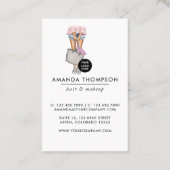 Carte de visite floral rose et bleu Denim (Dos)