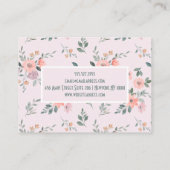 Carte De Visite Floral rose et crème (Dos)