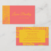 Carte de visite Floral Rose Et Jaune (Devant / Derrière)