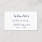 Carte De Visite Floral rose et marine (Dos)