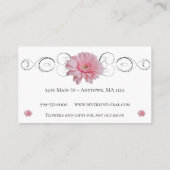 Carte de visite floral rose Gerber Daisy (Dos)