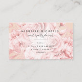 Carte De Visite Floral Rose Gold Blush Script moderne (Dos)