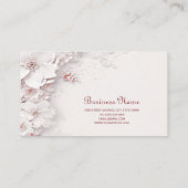 Carte de visite floral rose ivoire (Dos)