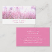 Carte De Visite Floral rose, jardinier, horticulteur (Devant / Derrière)