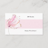 Carte de visite floral rose moderne (Devant)