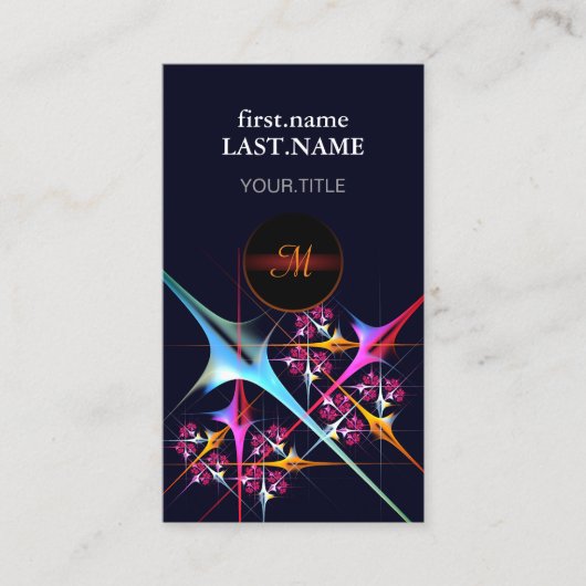 Carte De Visite Floral rose moderne Art Abstrait Couleur Motif #01 (Devant)