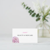 Carte de visite floral rose modifiable (Debout devant)