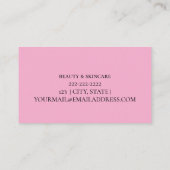 Carte de visite floral rose modifiable (Dos)