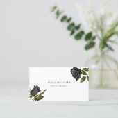Carte De Visite Floral Rose noir (Debout devant)