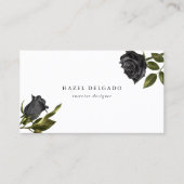 Carte De Visite Floral Rose noir (Devant)