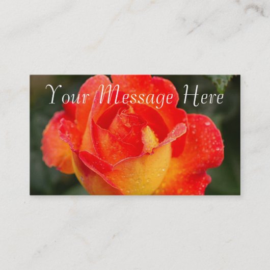 Carte De Visite Floral Rose orange (Devant)