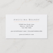 Carte de visite floral rose rose flou moderne (Dos)