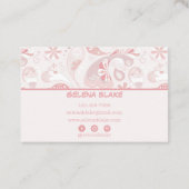 Carte De Visite Floral rose sophistiqué | Moderne et professionnel (Dos)