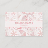 Carte De Visite Floral rose sophistiqué | Moderne et professionnel (Devant)