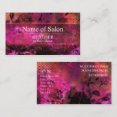 Carte de visite floral rose urbain de salon (Devant / Derrière)