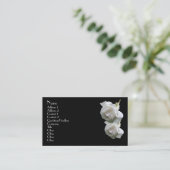 Carte de visite Floral Roses Blanches (Debout devant)