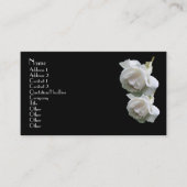 Carte de visite Floral Roses Blanches (Devant)