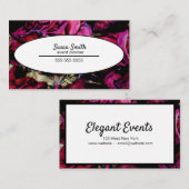Carte De Visite Floral Roses rouges rouges (Devant / Derrière)